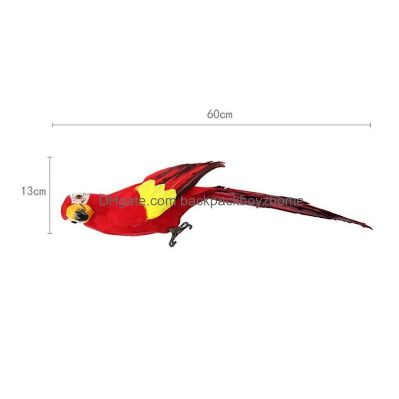 garden decorations 60cm large simulation parrot ornament handmade bird foam feather lawn figurine animal prop decoration