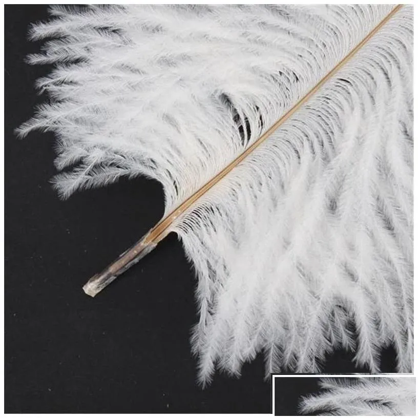 party decoration 10pcs white ostrich feather plume 20-25cm for centerpiece decor supply feative drop delivery home garden festive supp