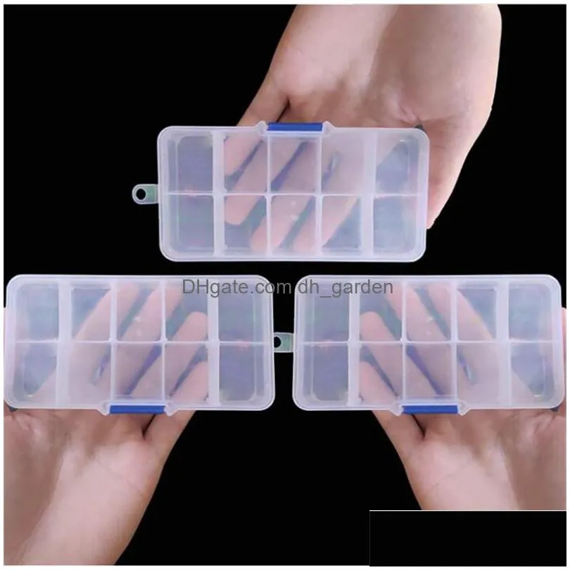 Storage Boxes & Bins 10 15 24 36 Slots Storage Box Plastic Transparent Display Case Organizer Holder Travel Drop Delivery Home Garden Dhb95