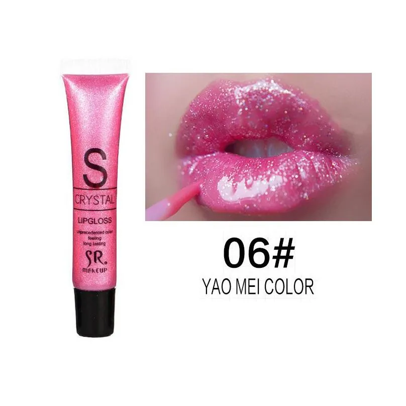 professional sr brand lip make up diamond glitter waterproof lipgloss long lasting moisturizer shimmer nude lipstick liquid makeup