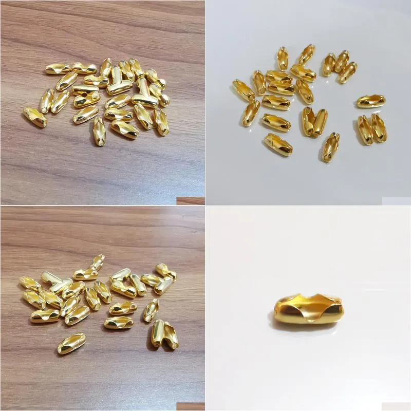 Clasps & Hooks Lot 200Pc In Bk Gold Diy Jewelry Stainless Steel Bails Fit M Beads Ball Chain Connector Drop Delivery Jewelry Jewelry F Dhygc