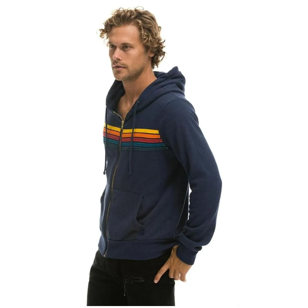mens hoodies sweatshirts men039s rainbow stripe long sleeve sweatshirt zipper pocket coat spring autumn casual fashion jacket9474