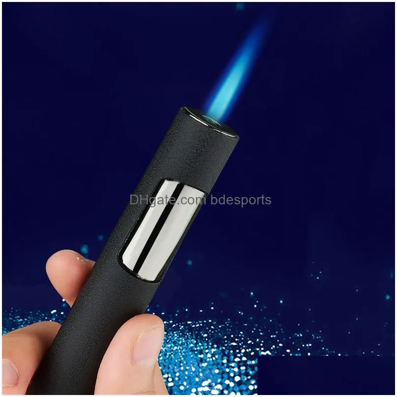 Lighters New Gas Lighter Pen  Torch Portable Turbo Spray Gun Butane Metal Cigarette Cigar Windproof Gadgets Men No Drop Delivery Ho Dhpfi