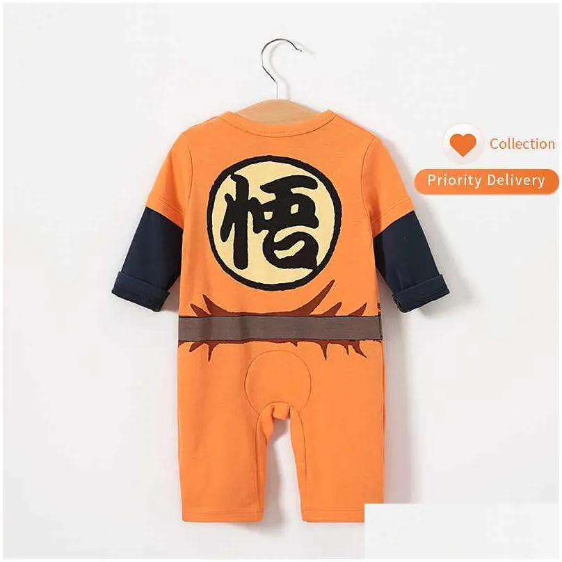  born baby boy clothes romper 100% cotton dragon dbz ball z overalls halloween costume infant jumpsuits long sleeve clothing