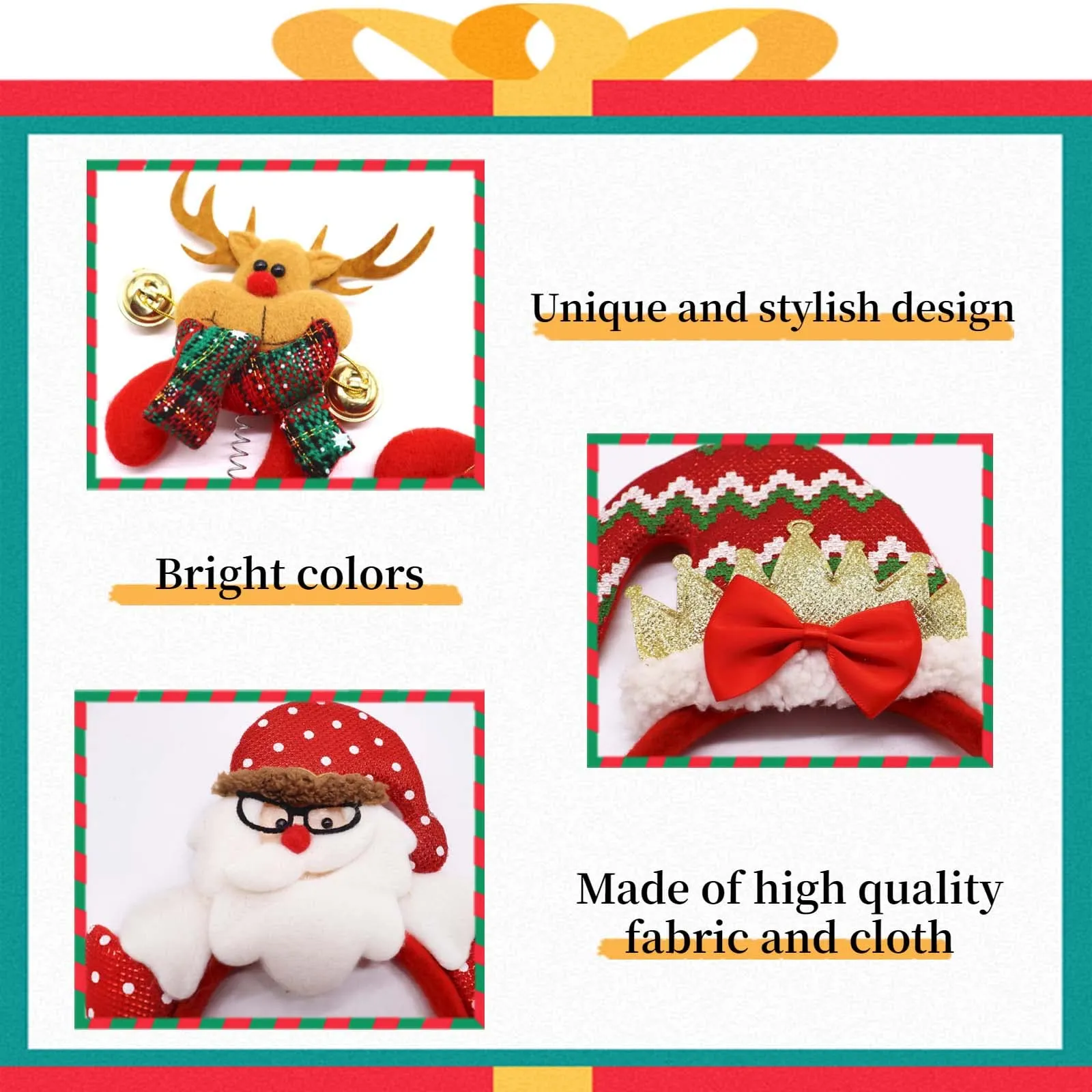 christmas headbands xmas headwear assorted santa claus reindeer antlers snowman hair band for party accessories costume decoration party christmas dinner photos