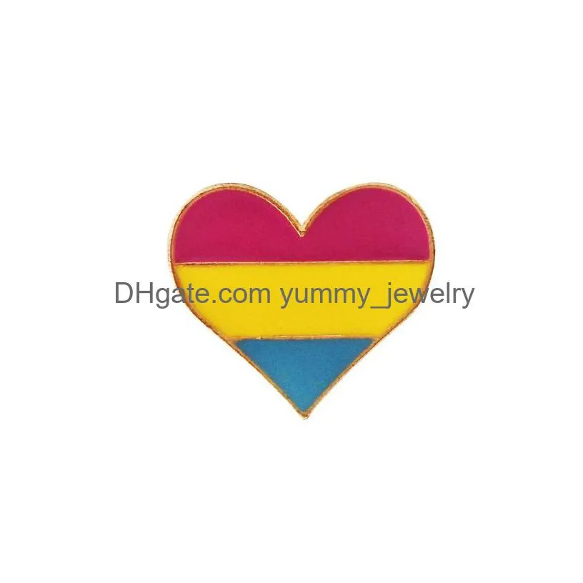 Pins, Brooches Rainbow Color Enamel Lgbt Brooches For Women Men Gay Lesbian Pride Lapel Pins Badge Fashion Jewelry In Bk Drop Delivery Dh6Mh