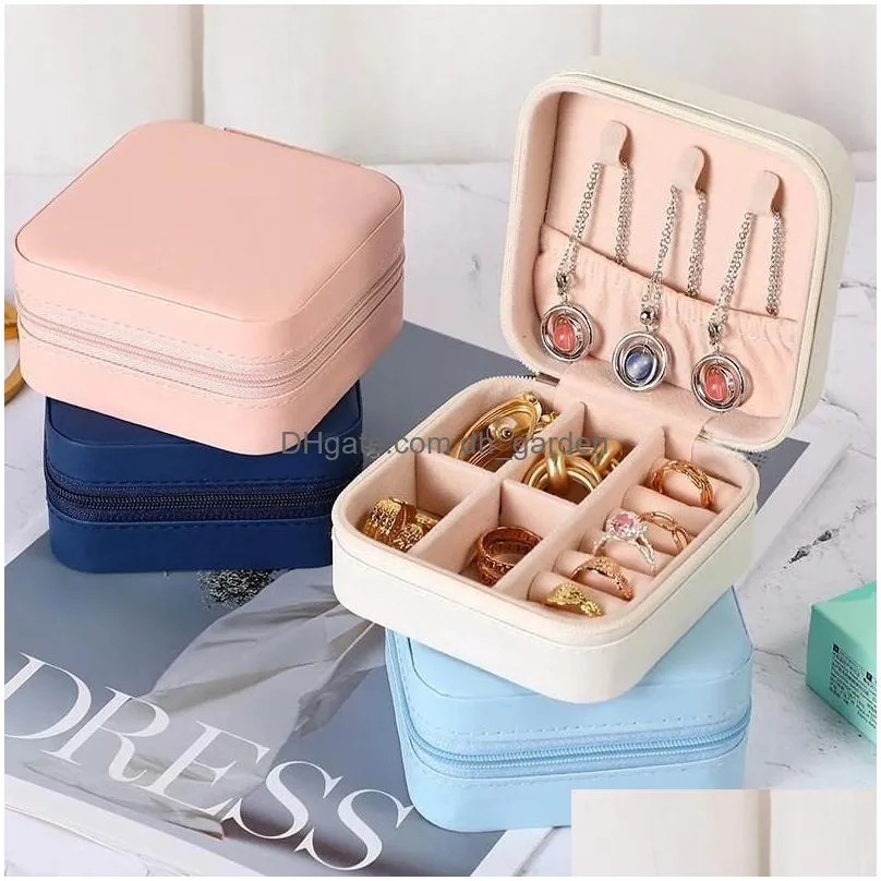 Jewelry Boxes Small Jewelry Organizer Display Storage Box Travel Jewellery Case Earrings Necklace Ring Holder For Proposal Wedding Dro Dht1N