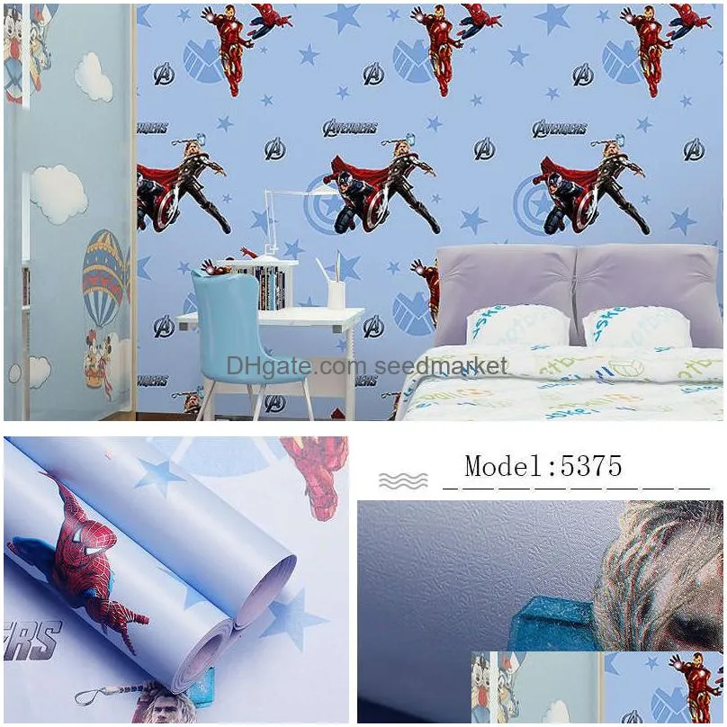 wall stickers pvc thick self-adhesive wallpaper cartoon girl heart warm childrens room doraemon bedroom sticker size 10mx45cm