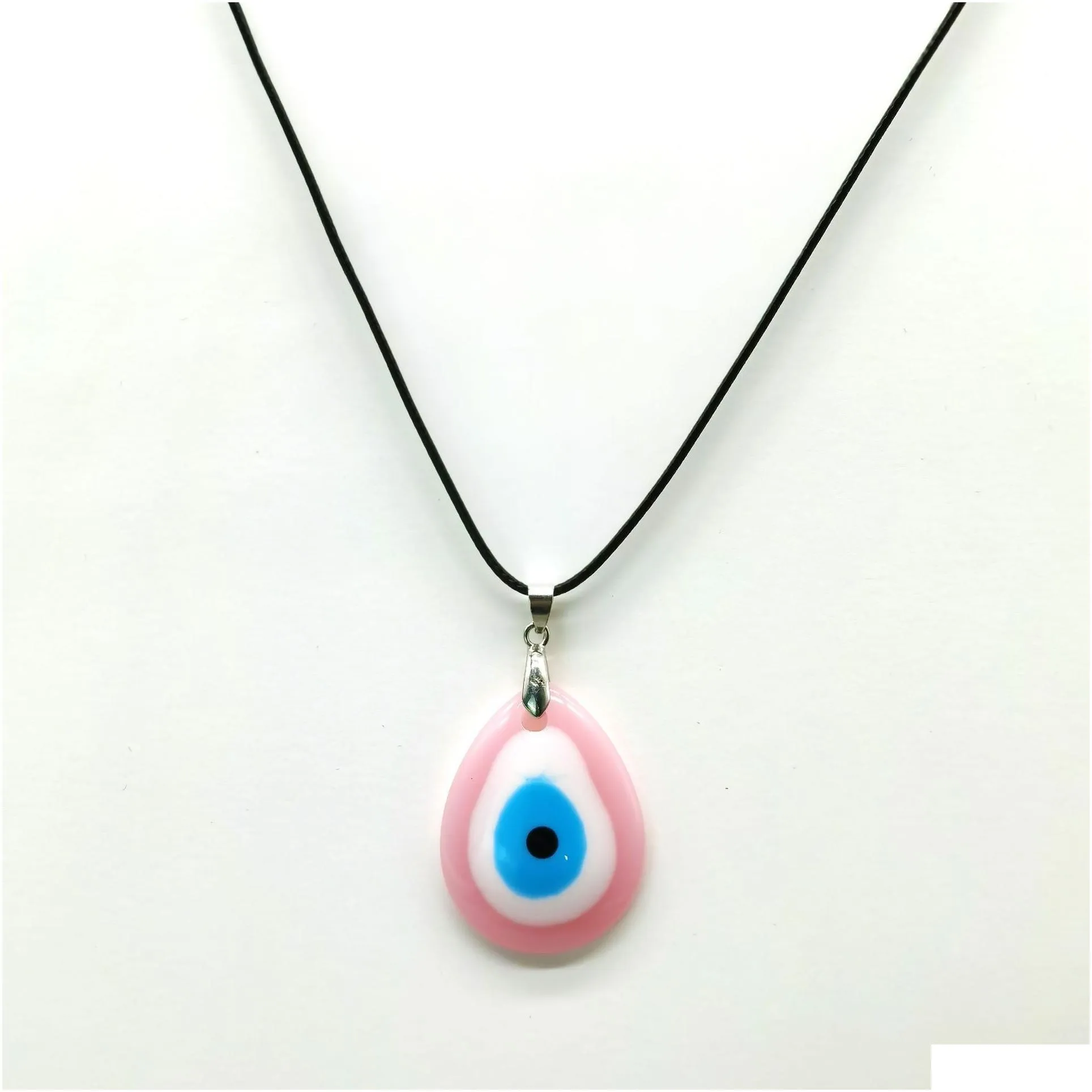 Pendant Necklaces 30Mm Coloured Resin Evil Eyes Necklaces Fashion Turkish Lucky Blue Eye Necklace For Friend Jewelry Gift Drop Deliver Dhinz