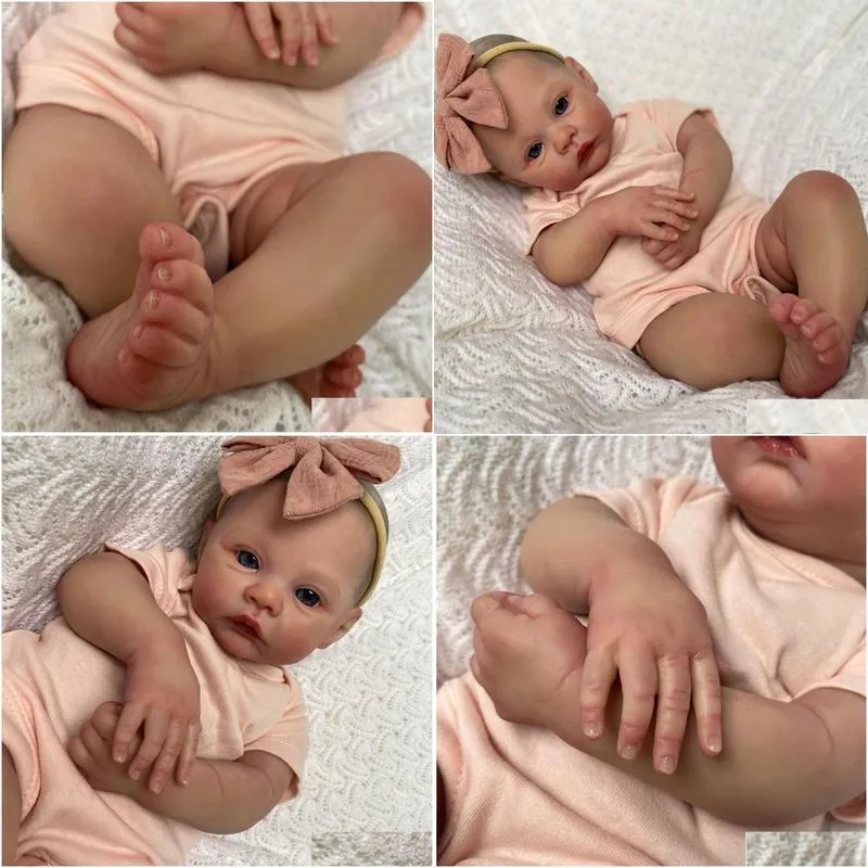 Dolls Dolls Npk 18Inch Reborn Baby Doll Meadow Soft Body 100 Handmade 3D Skin With Visbile Veins Collectible Art Christmas Gift 230710 Dh47T