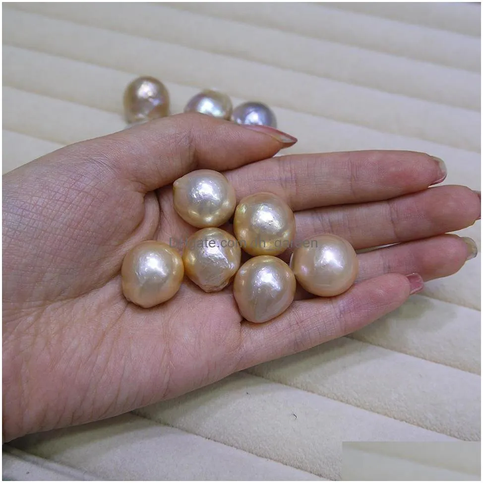 Pearl New Diy Beads Unusual Yellow Purple Baroque Edison Natural Big Pearl 9-12Mm Loose Of Accessories Wholesale Drop Delivery Jewelry Dhi0E