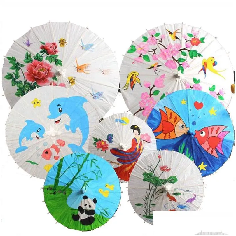 Umbrellas 60Cm Diy Blank Bamboo Papers Umbrella Craft Oiled Paper Umbrellas Painting Bride Wedding Childrens Iti Drop Delivery Home Ga Dhk8Y