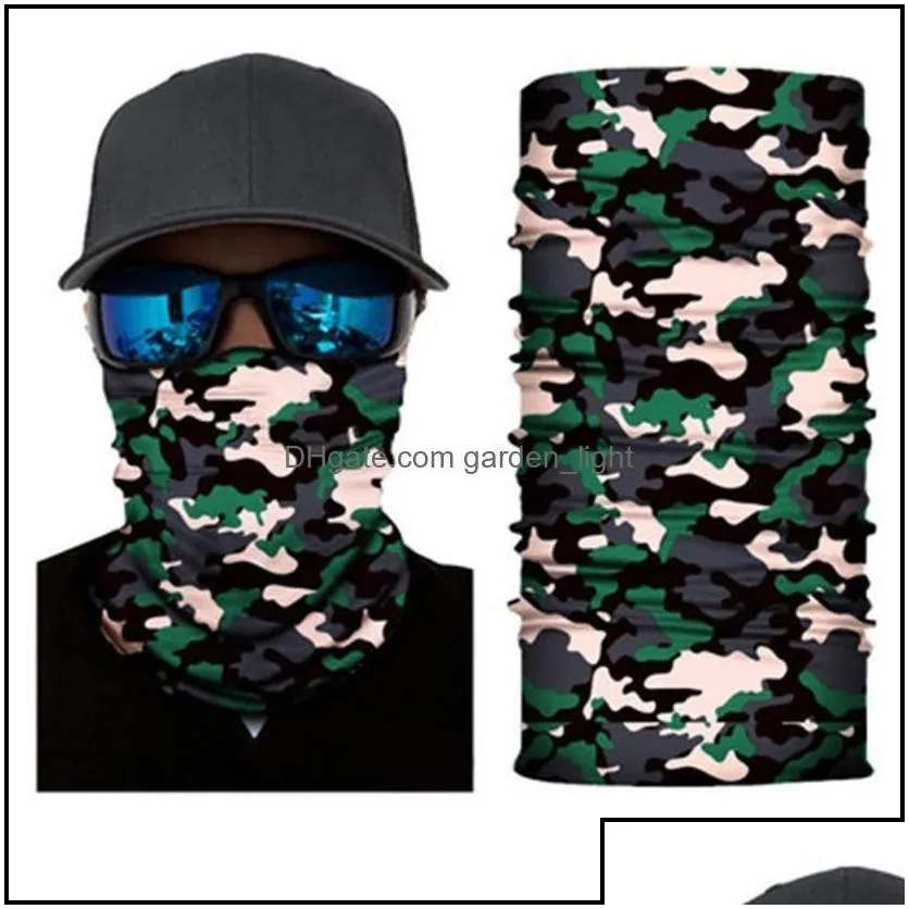 Party Masks Outdoor Seamless Magic Scarf Ski Camo Half Face Mask Neck Warmer Headband Turban Cycling Drop Delivery 2022 Home Garden