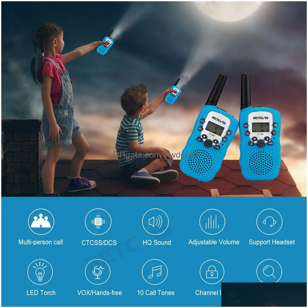 Toy Walkie Talkies Toy Walkie Talkies Retevis Rt388 Talkie Children 2 Pcs Childrens Radio Receiver Walkie-Talkie Kids Birthday Gift Ch Dh3Cs