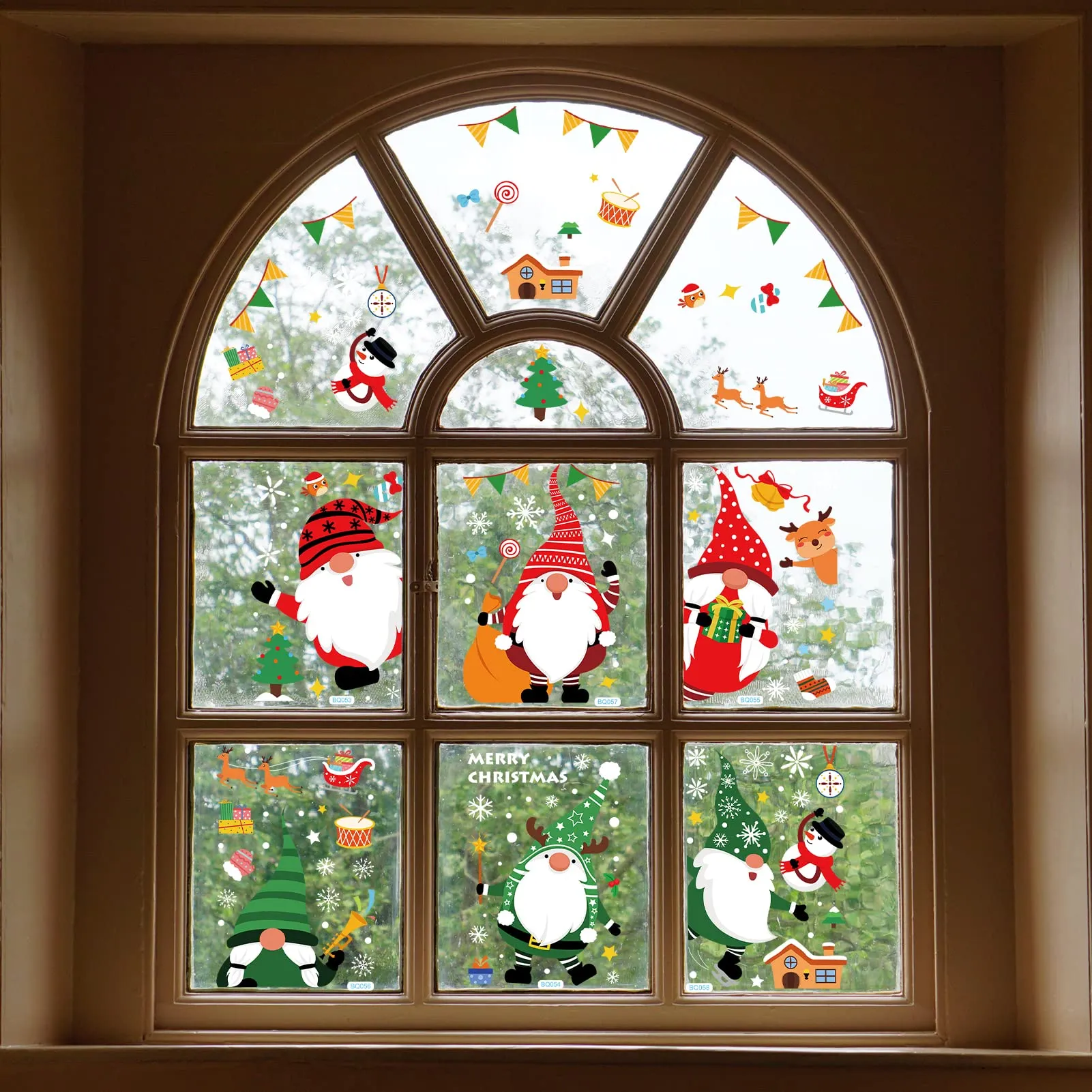 christmas decoration window clings 10 sheets santa stickers snowflakes cute deer home school office christmas window decoration stickers