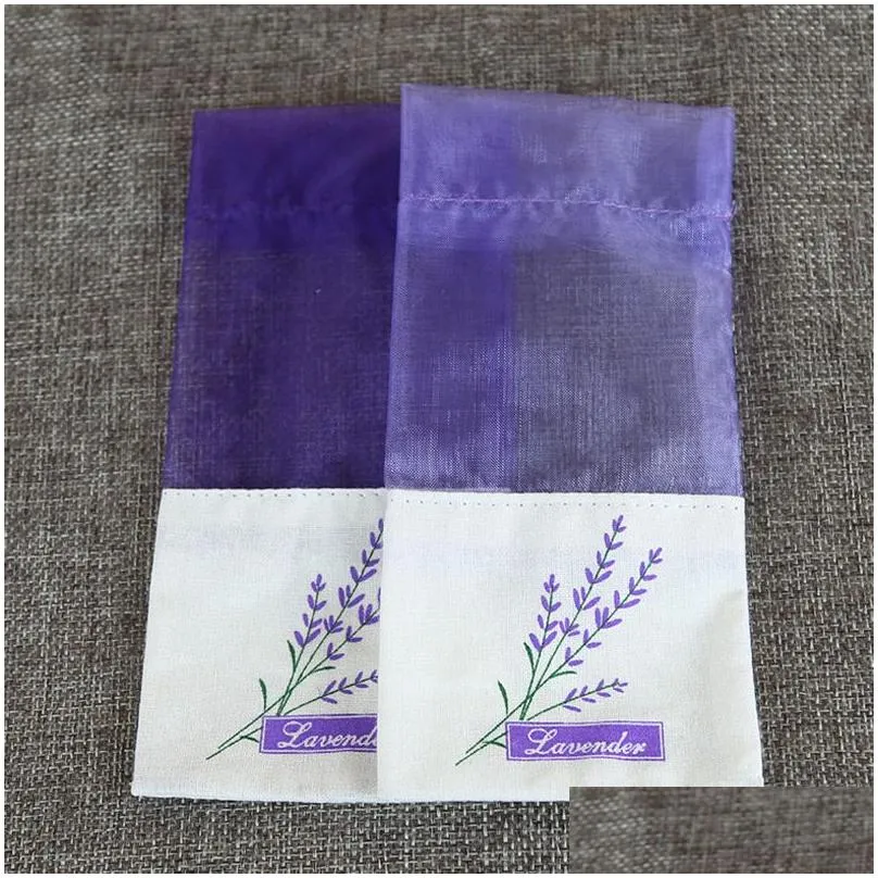Sachet Bags Purple Cotton Organza Lavender Sachet Bag Diy Dried Flower Sweet Bursa Wardrobe Modproof Gift Fragrance Wholesale Dbc Bh31 Dhdzi