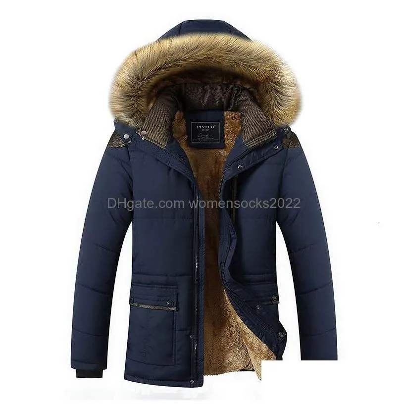 mens down parkas bontkraag capuchon men winter jas fashion warm wool liner man and winddicht male parka casaco m 5xl drop deliver