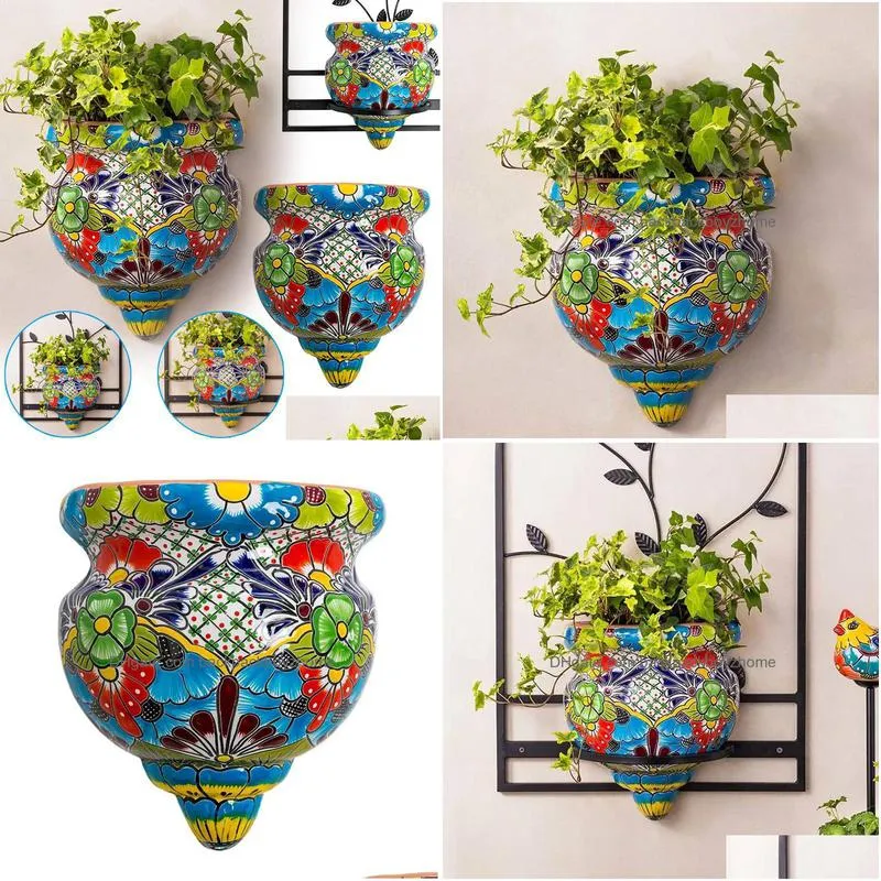 garden decorations resin flower pot handmade statue flatbacked wall planter crafts decor for home gardening ornaments hvr88