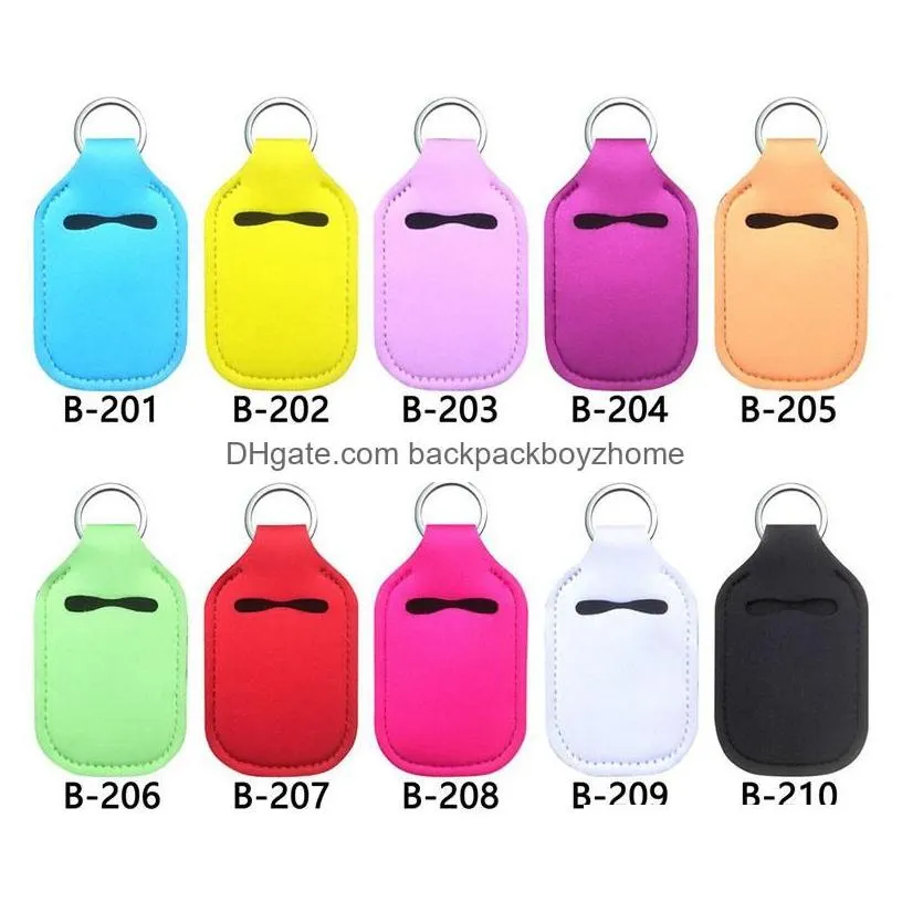 party favor candy color neoprene lipstick holder keychain pendant outdoor travel portable chapstick er key chain sleeve drop deliver