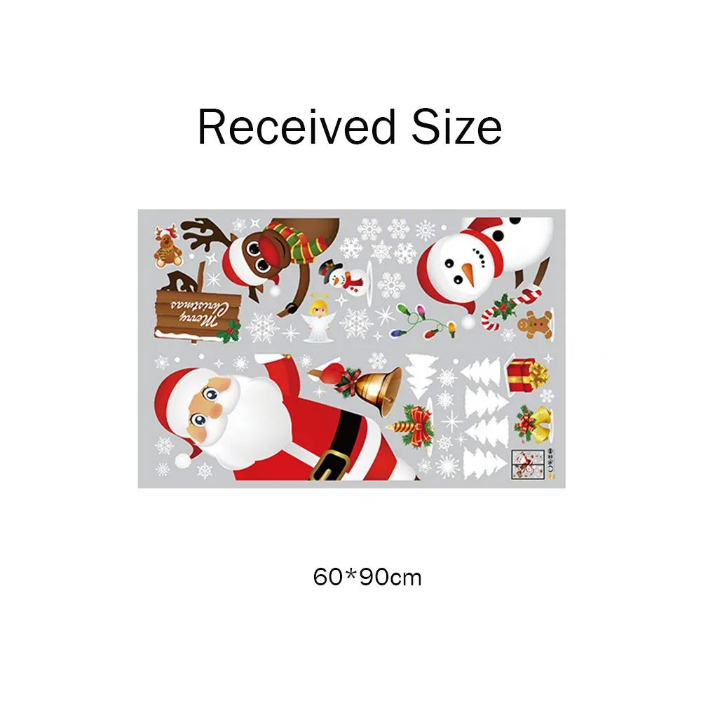 christmas window stickers santa claus snowman xmas wall decals outdoor sticker for living room bedroom classroom windows stores christmas ornament