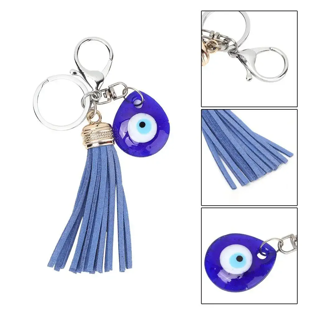 3ml blue evil eye keychain turkish glass amulet blessing good luck key ring for girls women key bag decor birthday christmas gift