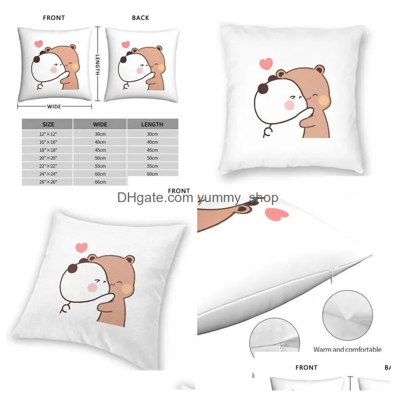 pillow case bubu dudu square pillowcase polyester linen creative zip decorative bed cushion er car chair sofa decor casepillow drop