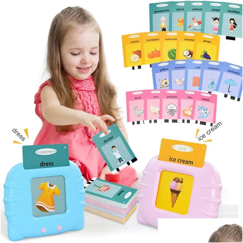 learning toys educational kid english toy talking word flash card machine kindergarten electronic book toddler reading gadget 230705