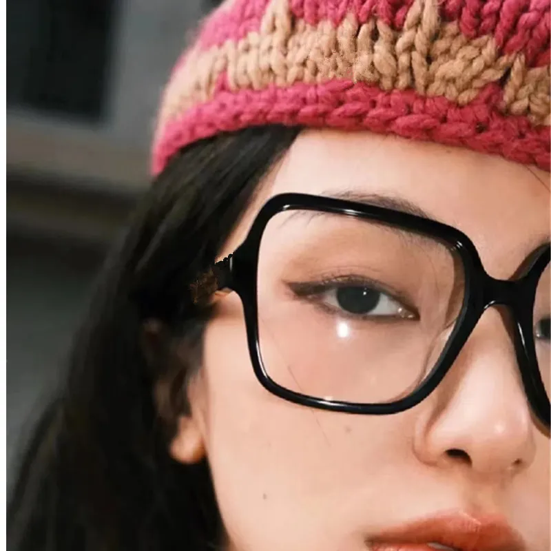 2023 Lux Bigrim Frame Women Glasses Acetate Square Black Rim903 59-18-145 Model style optical rim for prescription goggles fullset box