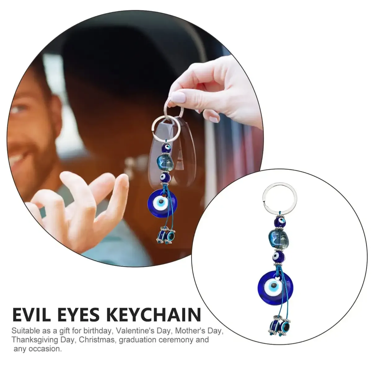 3ml evil eye keychain blue eye key ring turkish evil eye pendant evil eye hanging ornament bag wallet pendant car accessories