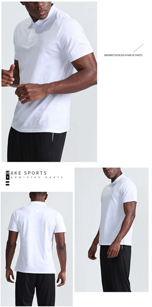LL Sports Men's Polo Shirt Mens Quick Dry Sweat-wicking Workout Short Top Men Workout Short Sleeve L80