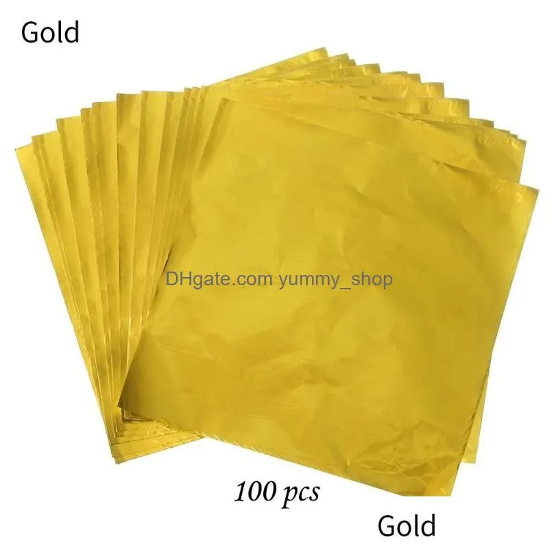 gift wrap 100 pcs sewing diy decoration tin food gilded color wrapping paper package candy chocolate aluminum foil