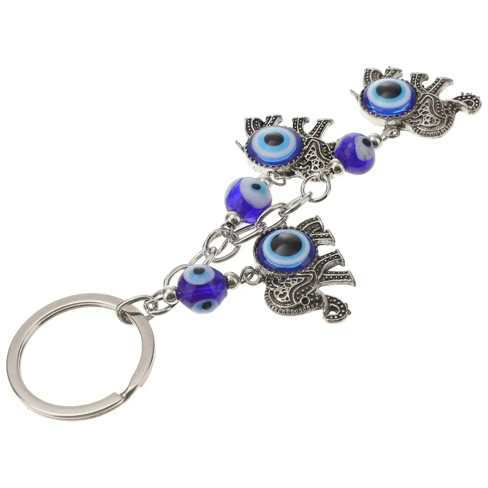 3ml turkish blue evil eye keychain charms bling tassel rhinestone purse accessories cute protection keychains for car keys