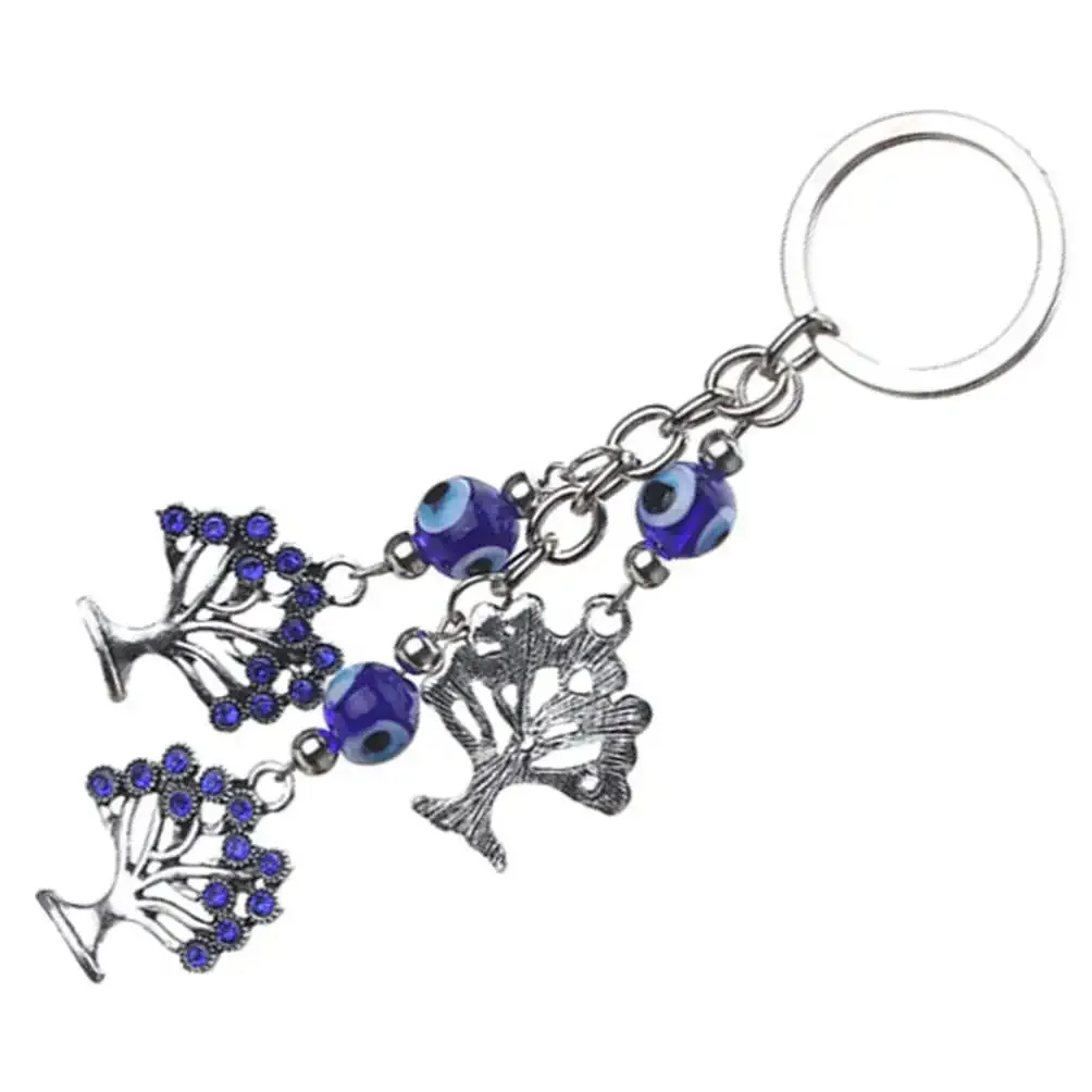 3ml turkish blue evil eye keychain amulet set of 3 charm in a box gift for women or men hamsa owl elephant