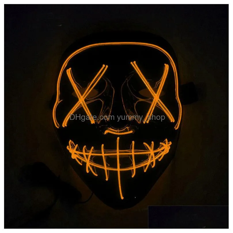 party mask led light up masks the purge election year funny festival cosplay costume supplies glow