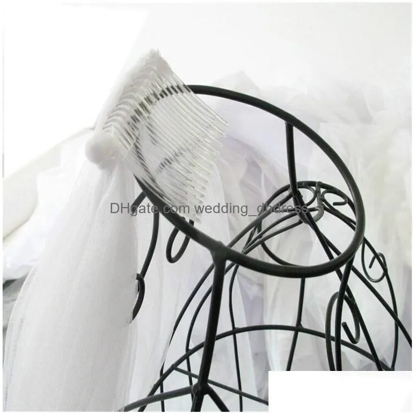 luxury crystal wedding veil sparkly veils 1-tier long bridal veils chapel length soft tulle for bride cut edge with comb accessories