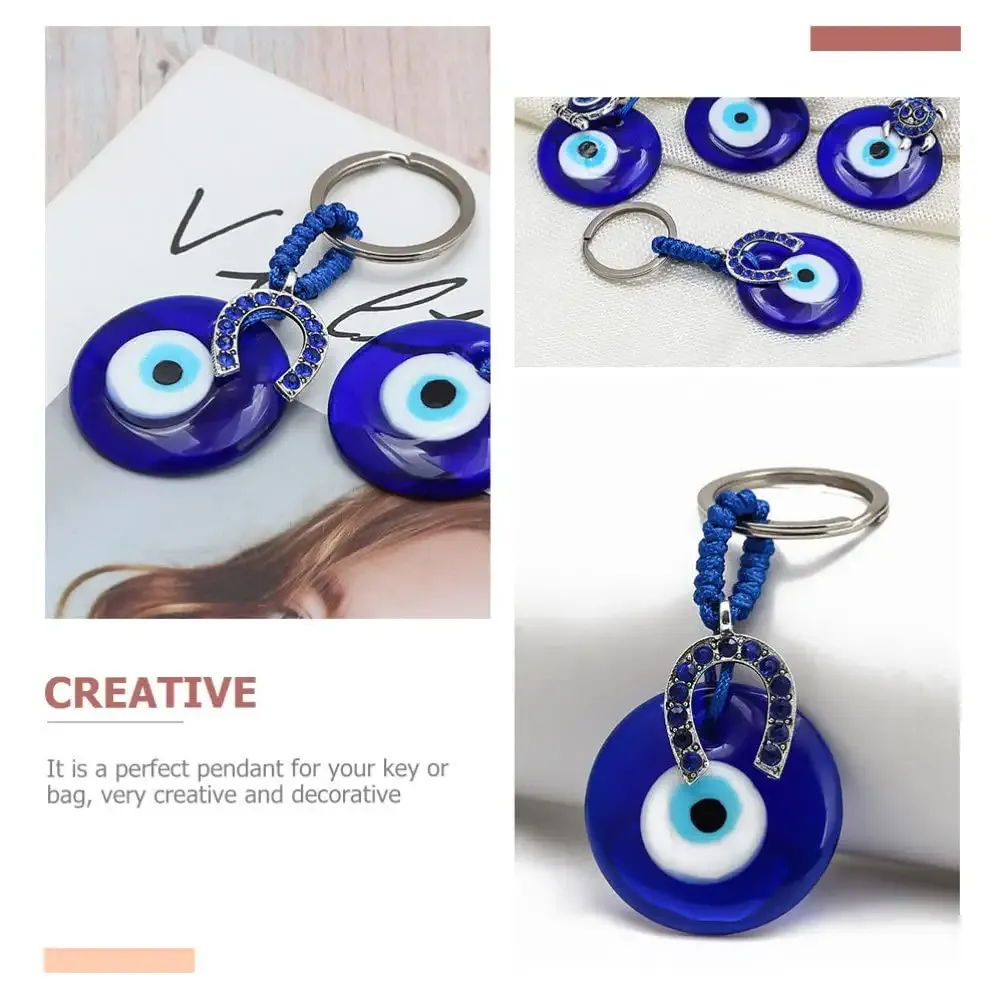 3ml turkish blue evil eye keychain charms good luck glass keychain lucky amulet protection car hanging ornament