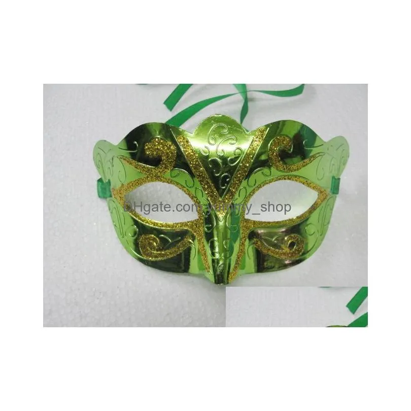 30pcs/lot fashion mask gold shining plated party mask wedding props masquerade mardi gras mask mix color