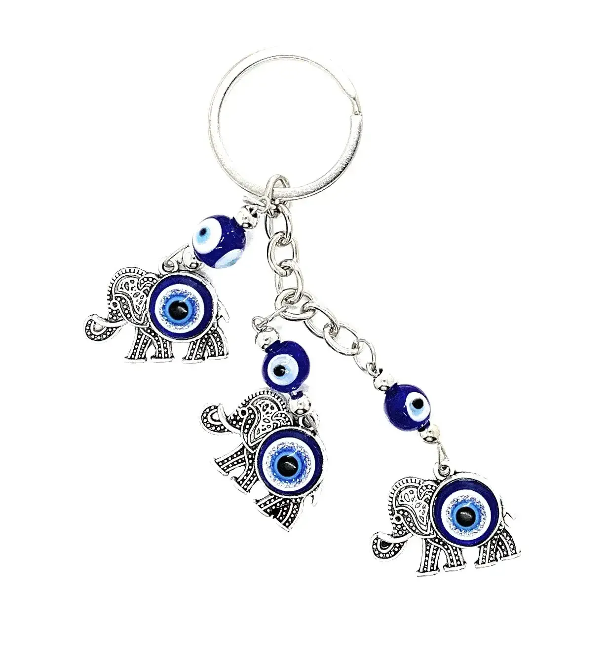 3ml turtle butterfly and elephant key chain set with nazars evil eye bead for protection on keychain good luck pocket charm keychains for women spiritual animal