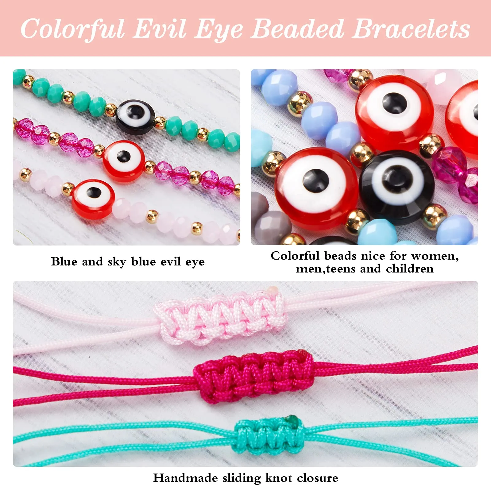 evil eye bracelet mexican bracelets mal de ojo protection bracelet colorful good luck bracelet religious charm nazar handmade jewelry for women