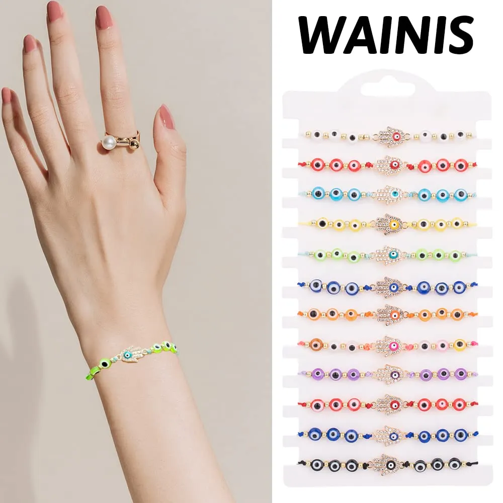 wainis 12- evil eye bracelets protection bracelet mexican bracelets mal de ojo bracelets evil eye jewelry hamsa bracelet evil eye anklet gold evil eye bracelet for women girls boys