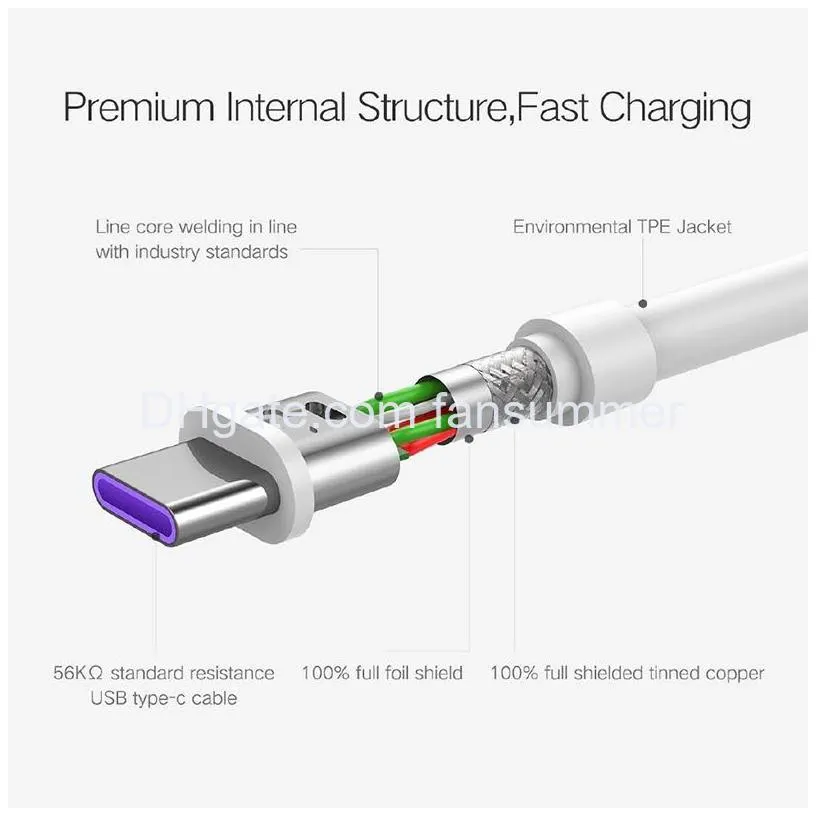 1m supercharge cable for  samsung moto lg usb cable type c cable usb 3.1 typec fast charging cables