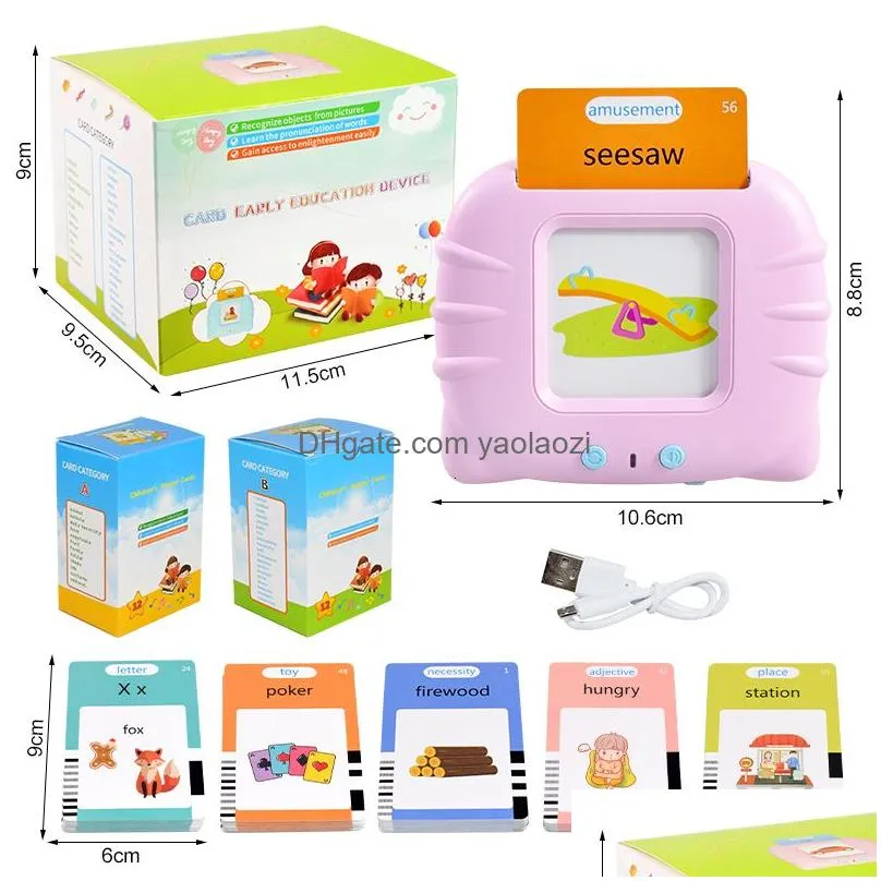 learning toys educational kid english toy talking word flash card machine kindergarten electronic book toddler reading gadget 230705