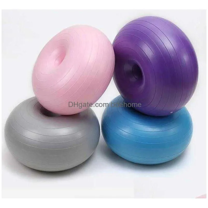 Yoga Balls Fashion Donut Yoga Balls Explosion Proof Fitness Exercise Ball Health Sports Gym Durable  Shape Pilates Drop Delivery Dhu3V