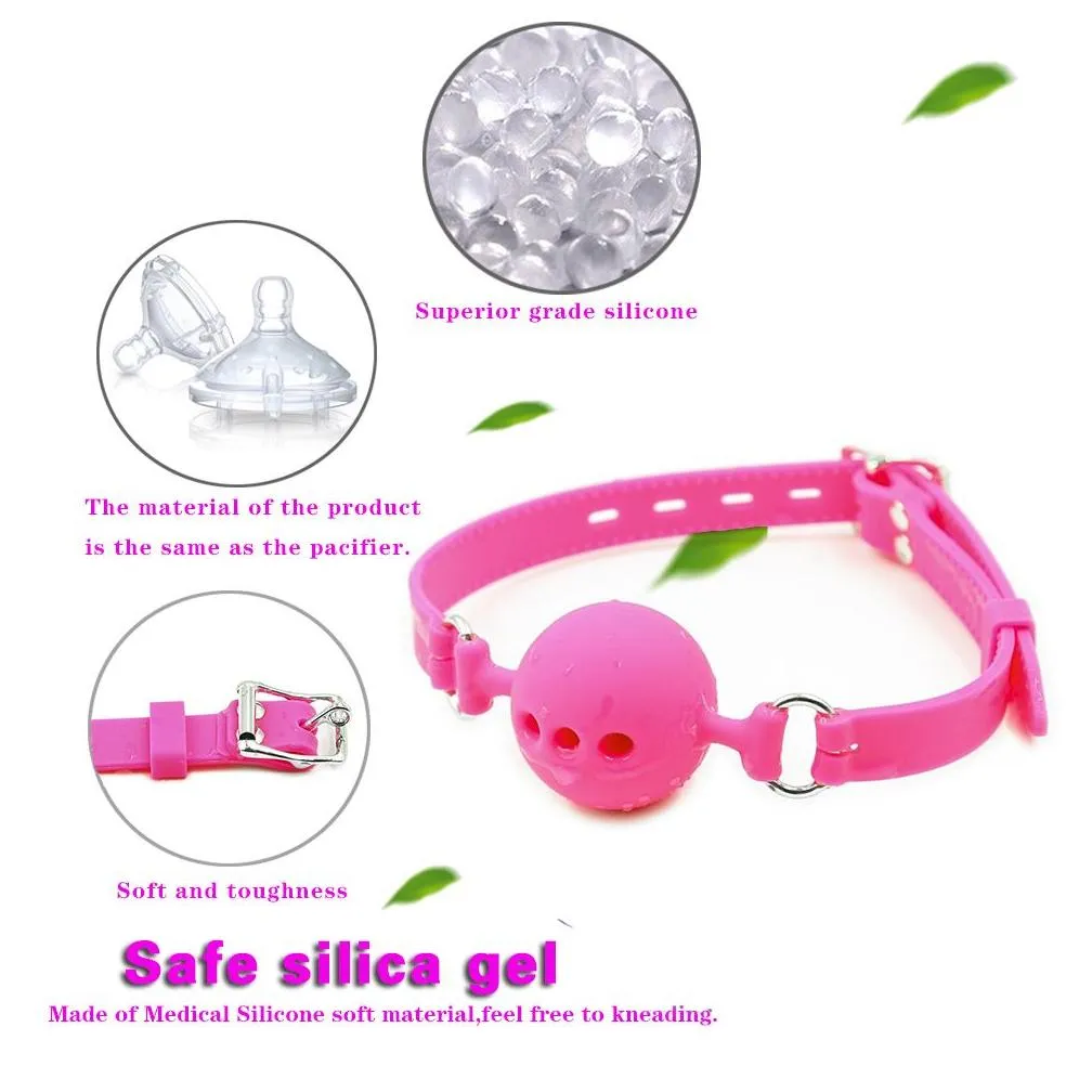 bandanas open mouth gag for couples bdsm silicone ball soft oral fixation slave harness restraint bdsm toy erotic adult