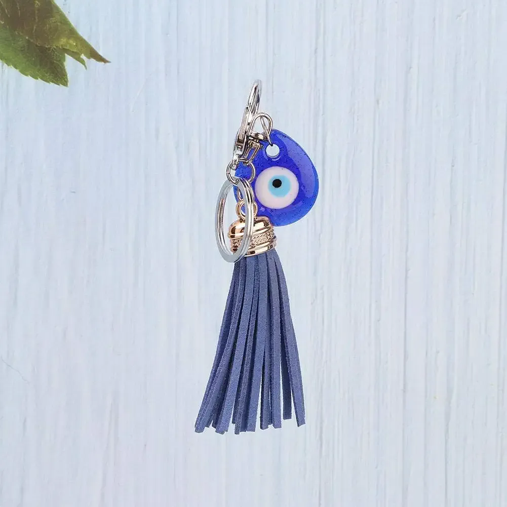 3ml turkish blue evil eye keychain home decoration amulets unique keychains lucky key loop pendant blessing gift