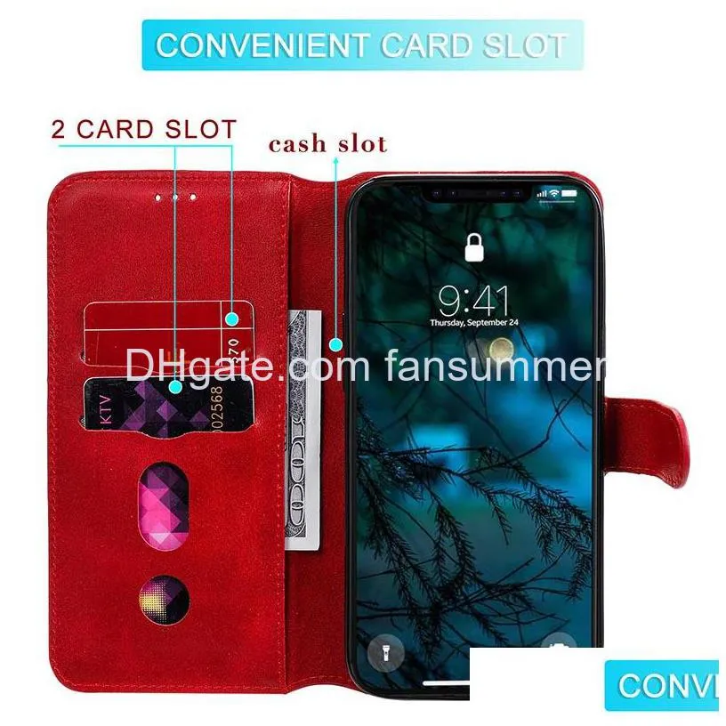 for iphone 12 mini 11 pro max leather wallet phone case flip card slots for samsung s20 fe a71 a42  moto sony