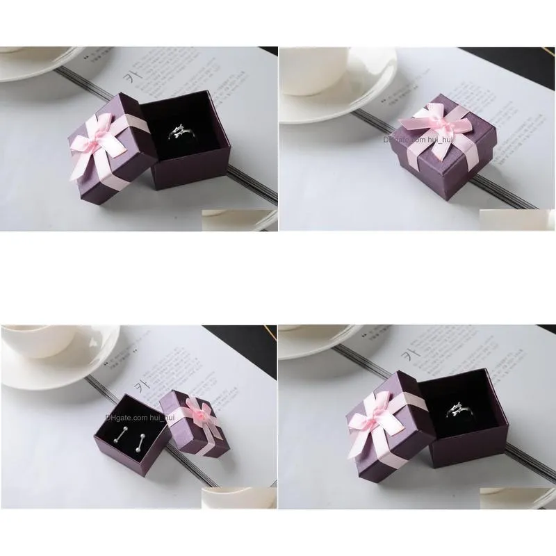 simple seven solid purple bracelet box/festival necklace case/pendant display/ lovely earring box/ jewlery packing pink bowknot