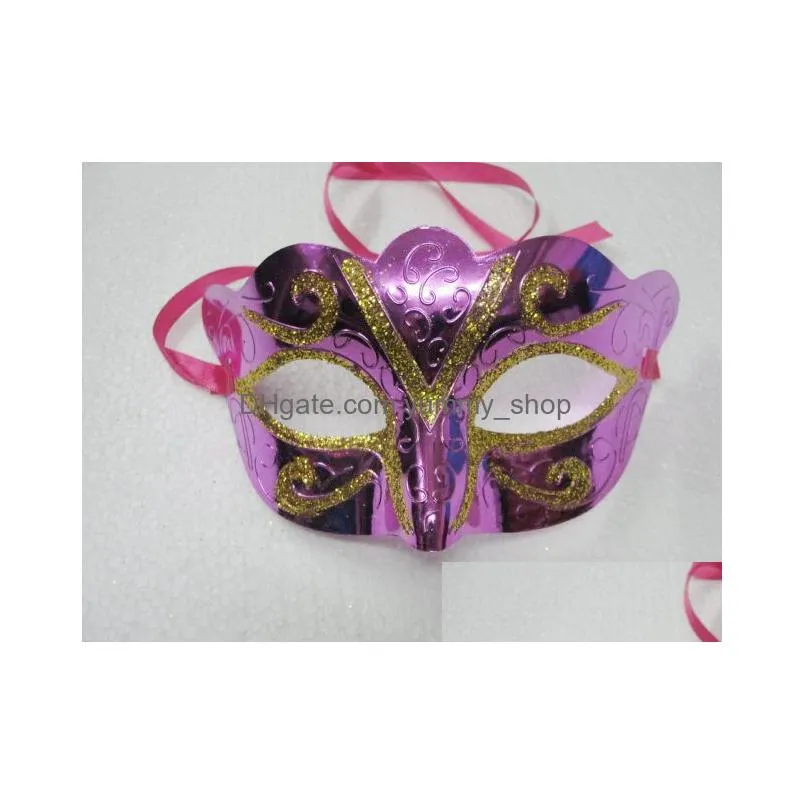 30pcs/lot fashion mask gold shining plated party mask wedding props masquerade mardi gras mask mix color