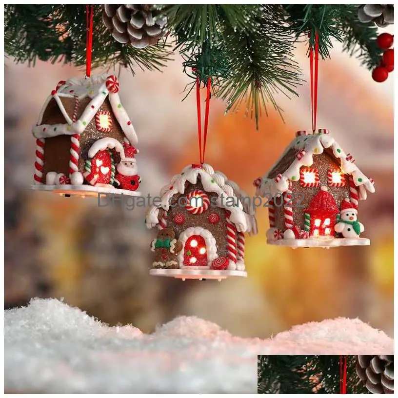 christmas gingerbread small house creative xmas tree decorantions hanging ornament navidad christmas decorations for home 2023 l230620