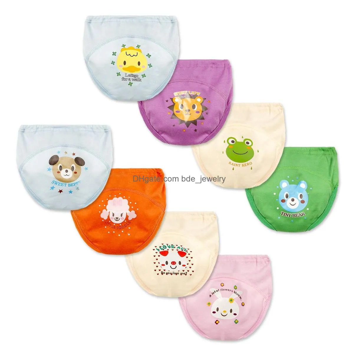 cloth diapers 8pcs/lot four layers toilet potty training for baby reusable waterproof toddler nappy panties boy girl short briefs coward